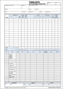 prokom - Lønn, timelister etc. - Timeliste ekstragodtgjøring/overtid